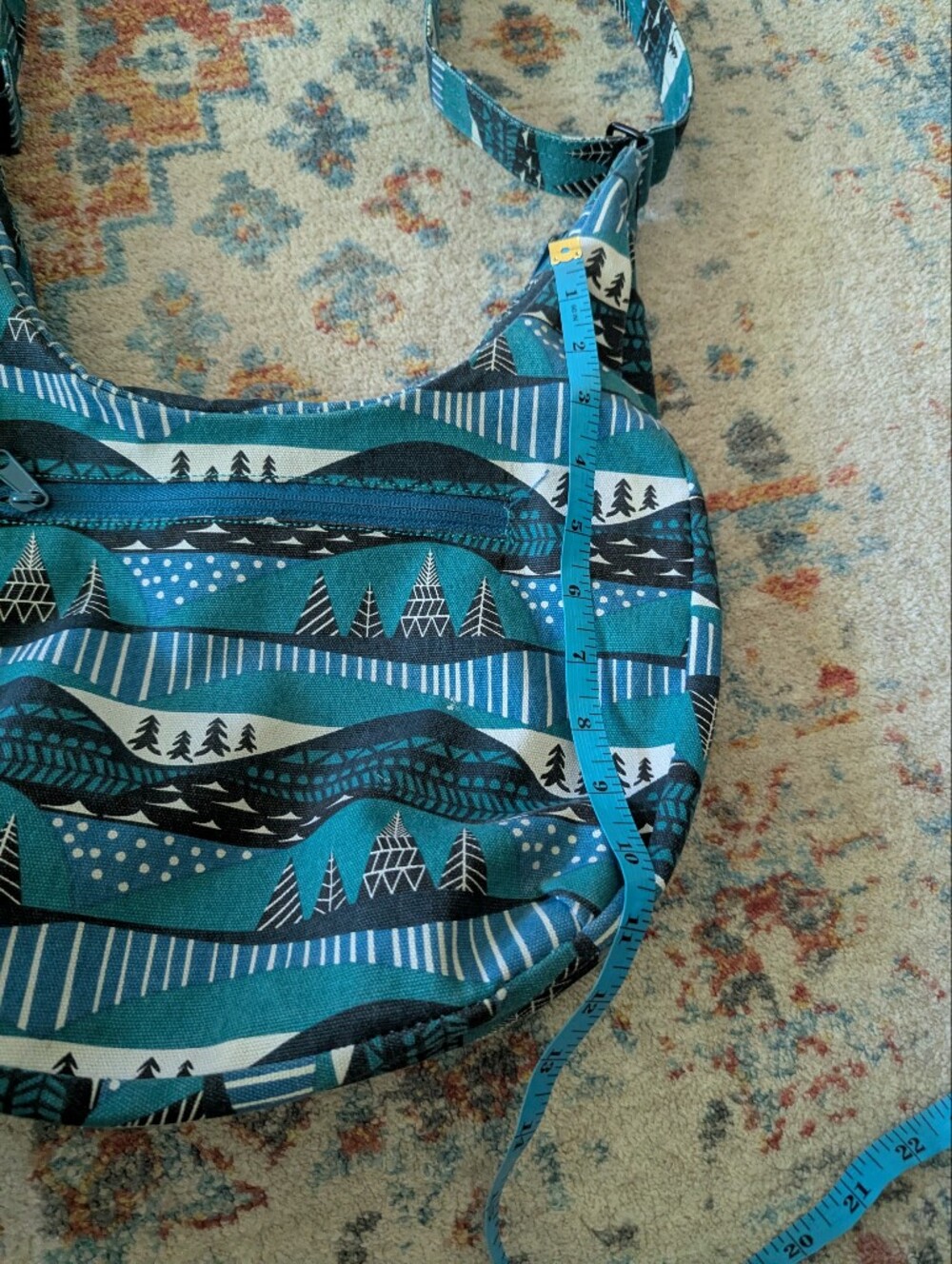 Kavu Teal Patterned Crossbody Bag - Picture 8 of 8